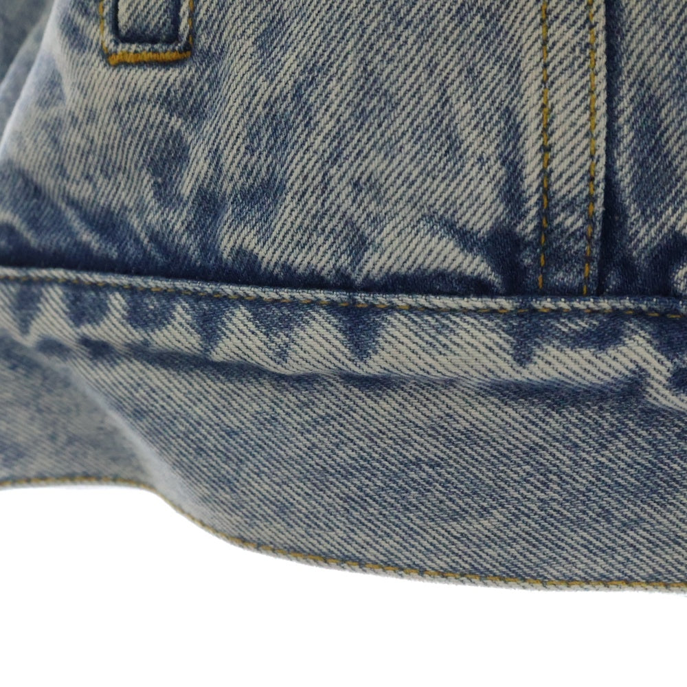 GUCCI(グッチ) 22SS Hollywood Babylon Denim Hoodie Vest ハリウッドバビロン デニムフーディベスト ブルー/グレー 697042 XDB0U