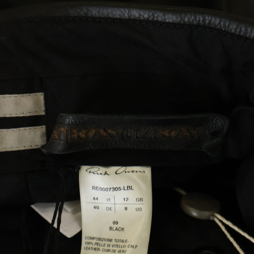 Rick Owens(リックオウエンス) 21AW GETHSEMANE ゲッセマネ レザー切替再構築ワイドパンツ ブラック RE0007305-LBL