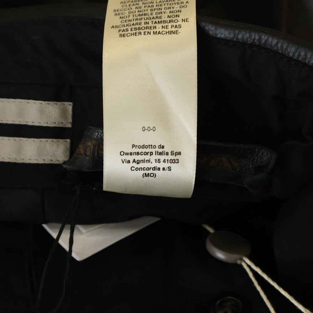 Rick Owens(リックオウエンス) 21AW GETHSEMANE ゲッセマネ レザー切替再構築ワイドパンツ ブラック RE0007305-LBL