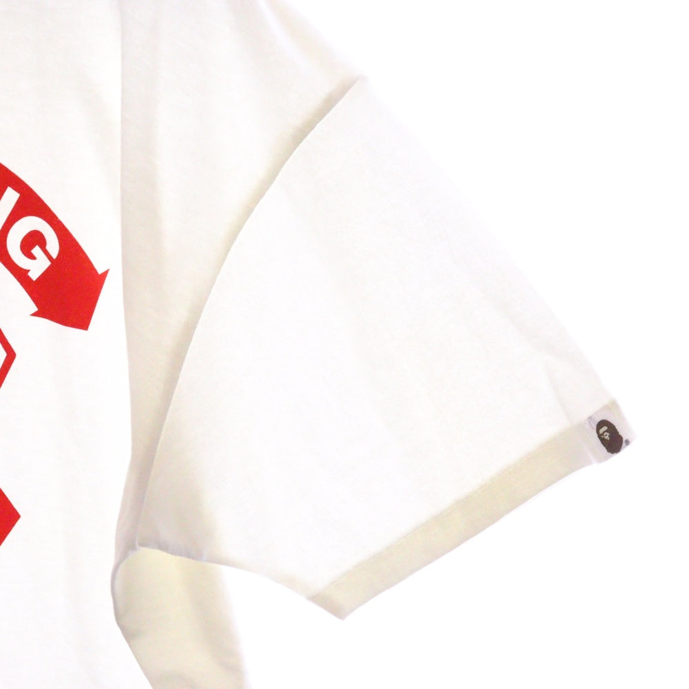 A BATHING APE(アベイシングエイプ) BUSY WORKS フロントロゴ 半袖Tシャツ カットソー ホワイト/レッド