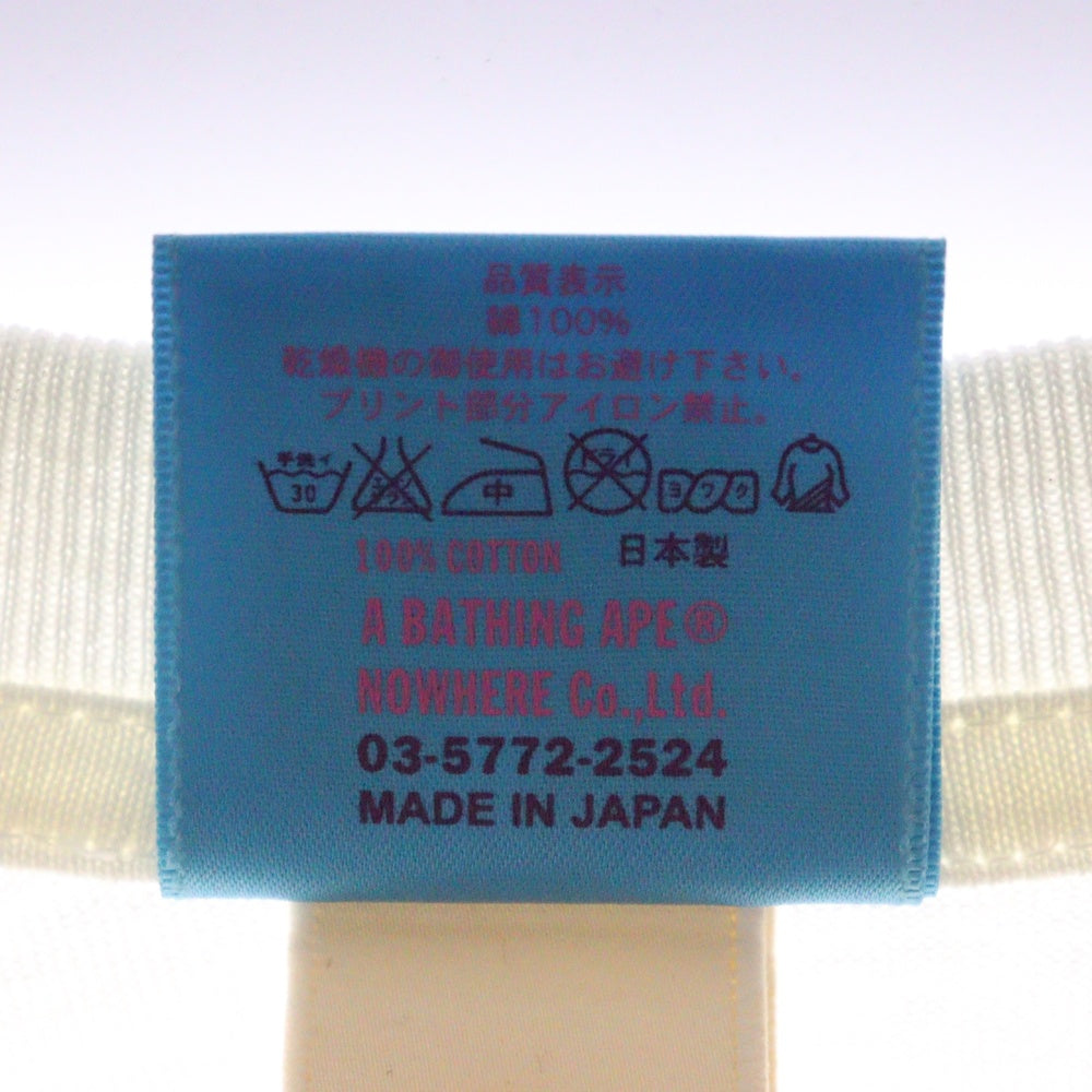 A BATHING APE(アベイシングエイプ) BUSY WORKS フロントロゴ 半袖Tシャツ カットソー ホワイト/レッド