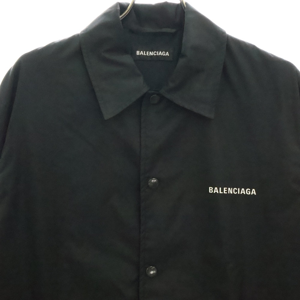 BALENCIAGA(バレンシアガ) News Logo Coach Jacket ニュースロゴ ナイロンコーチジャケット ブラック 626575 TI054