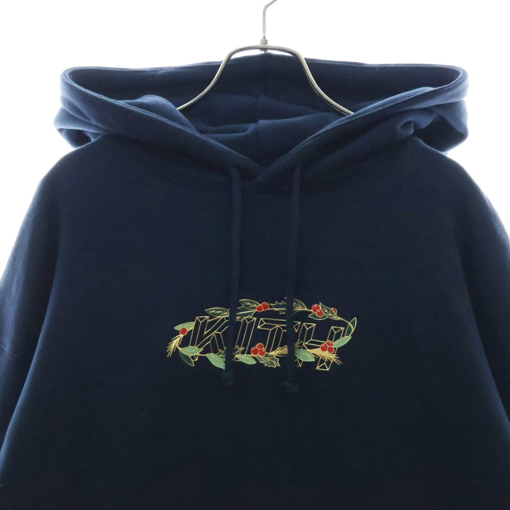KITH(キス) Kithmas Wreath Orbit Williams 3 Hoodie キスマスロゴスウェットパーカー クリスマス限定 ネイビー