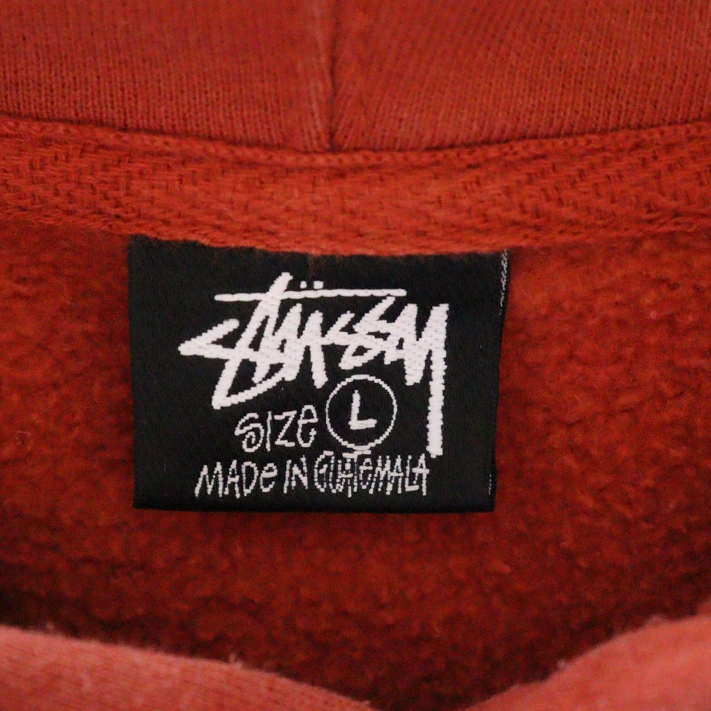 STUSSY(ステューシー) Basic Stussy Hoodie ロゴプリントプルオーバースウェットパーカー 1924649 オレンジ