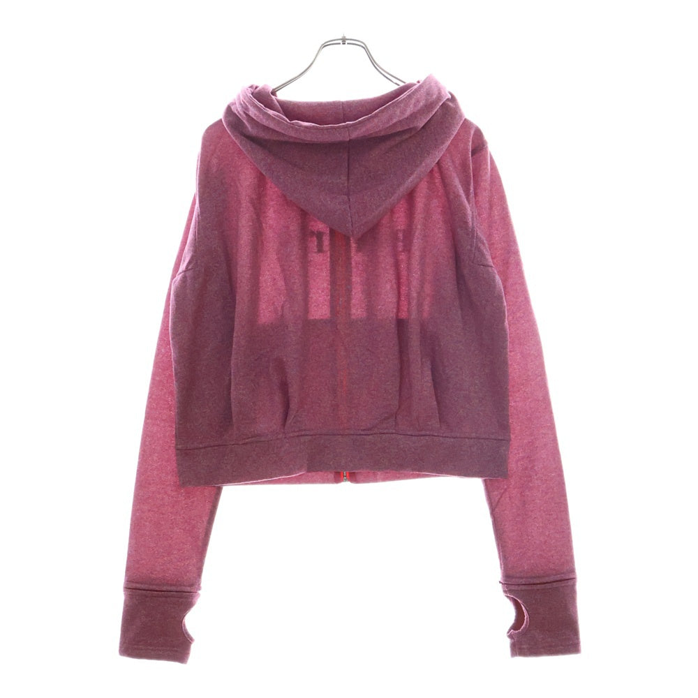 DINOWORKS(ディノワークス) PORIS SHINE HOODIE ジップアップフーディー パーカー ラメ加工 ピンク レディース