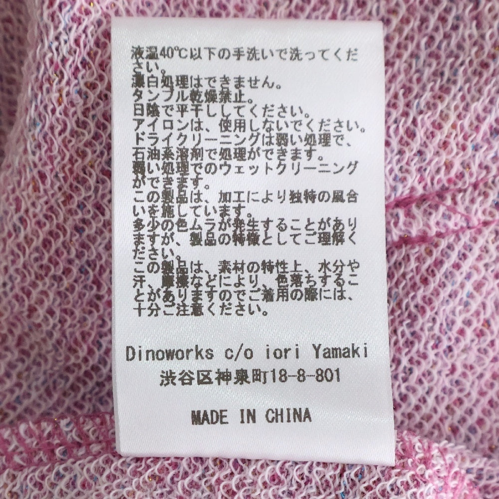 DINOWORKS(ディノワークス) PORIS SHINE HOODIE ジップアップフーディー パーカー ラメ加工 ピンク レディース