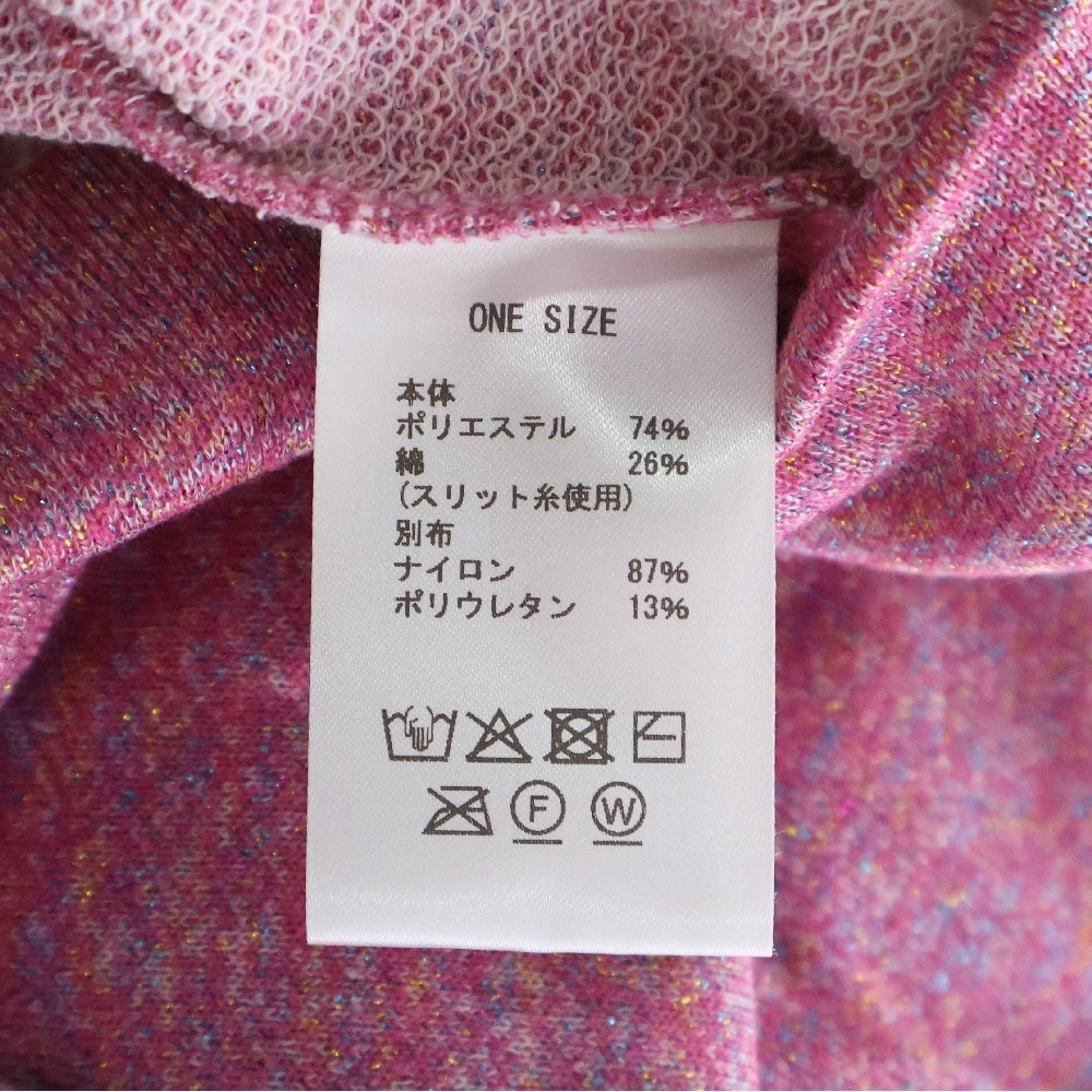 DINOWORKS(ディノワークス) PORIS SHINE HOODIE ジップアップフーディー パーカー ラメ加工 ピンク