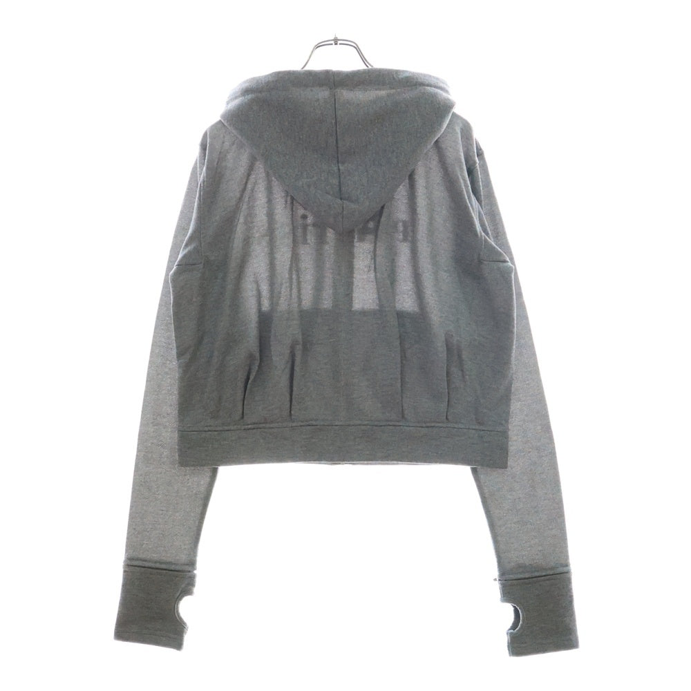 DINOWORKS(ディノワークス) PORIS SHINE HOODIE ジップアップフーディー パーカー ラメ加工 グレー レディース