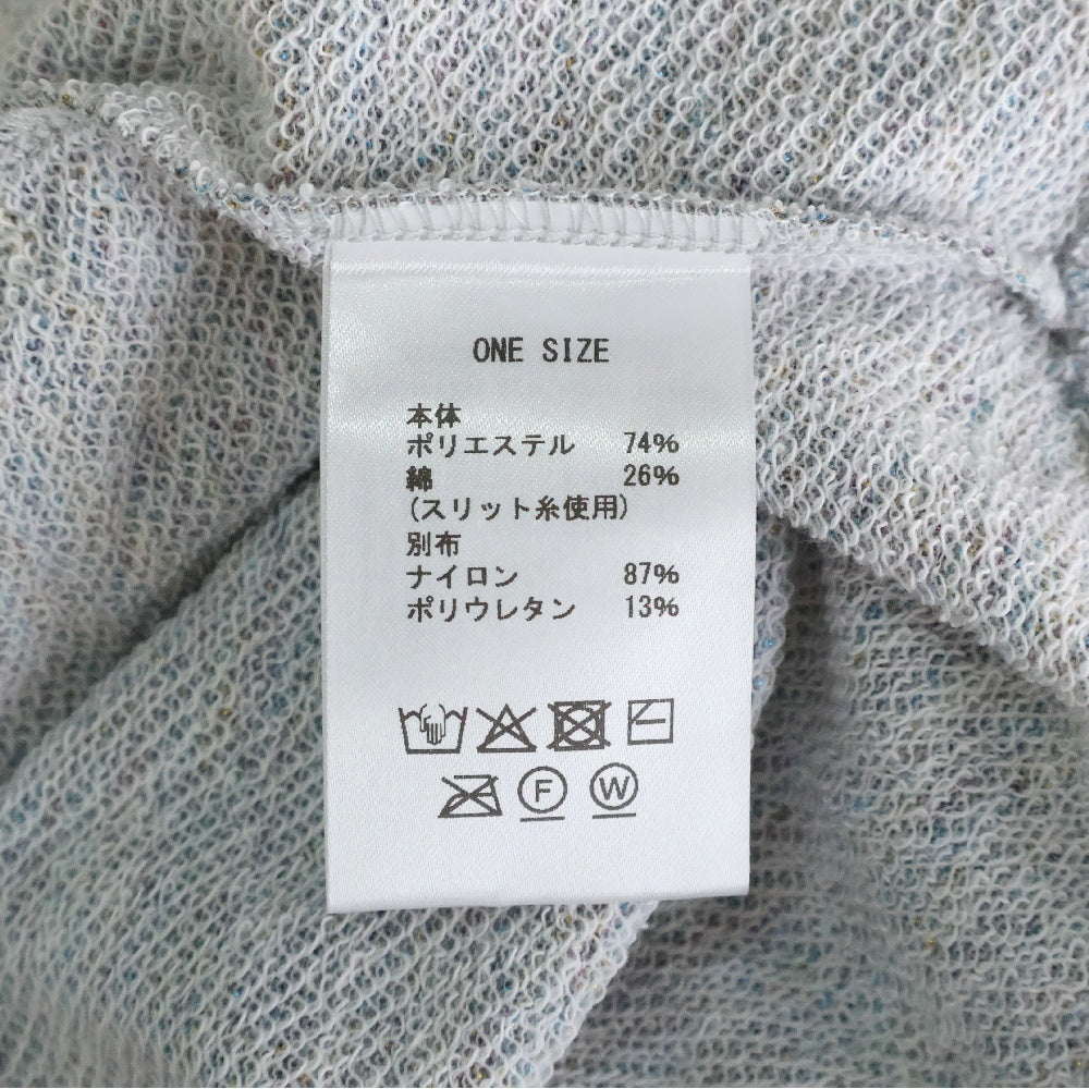 DINOWORKS(ディノワークス) PORIS SHINE HOODIE ジップアップフーディー パーカー ラメ加工 グレー レディース