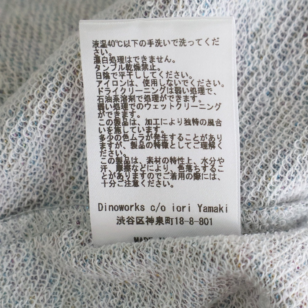DINOWORKS(ディノワークス) PORIS SHINE HOODIE ジップアップフーディー パーカー ラメ加工 グレー レディース