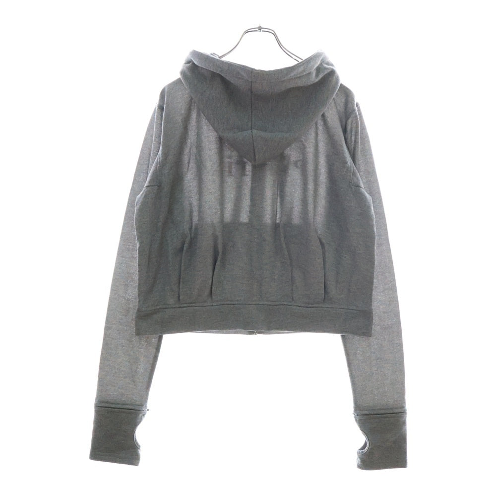 DINOWORKS(ディノワークス) PORIS SHINE HOODIE ジップアップフーディー パーカー ラメ加工 グレー レディース