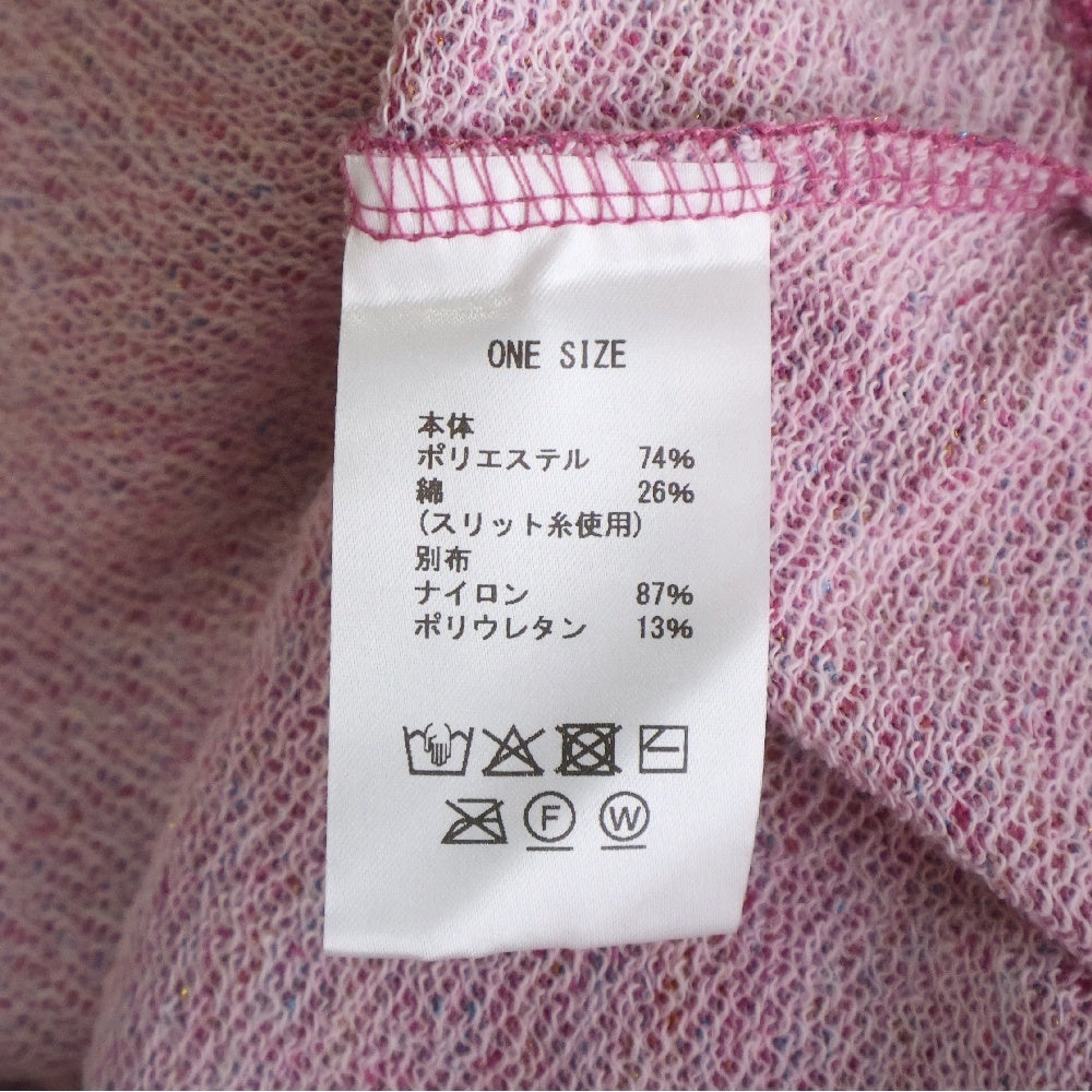 DINOWORKS(ディノワークス) PORIS SHINE HOODIE ジップアップフーディー パーカー ラメ加工 ピンク レディース