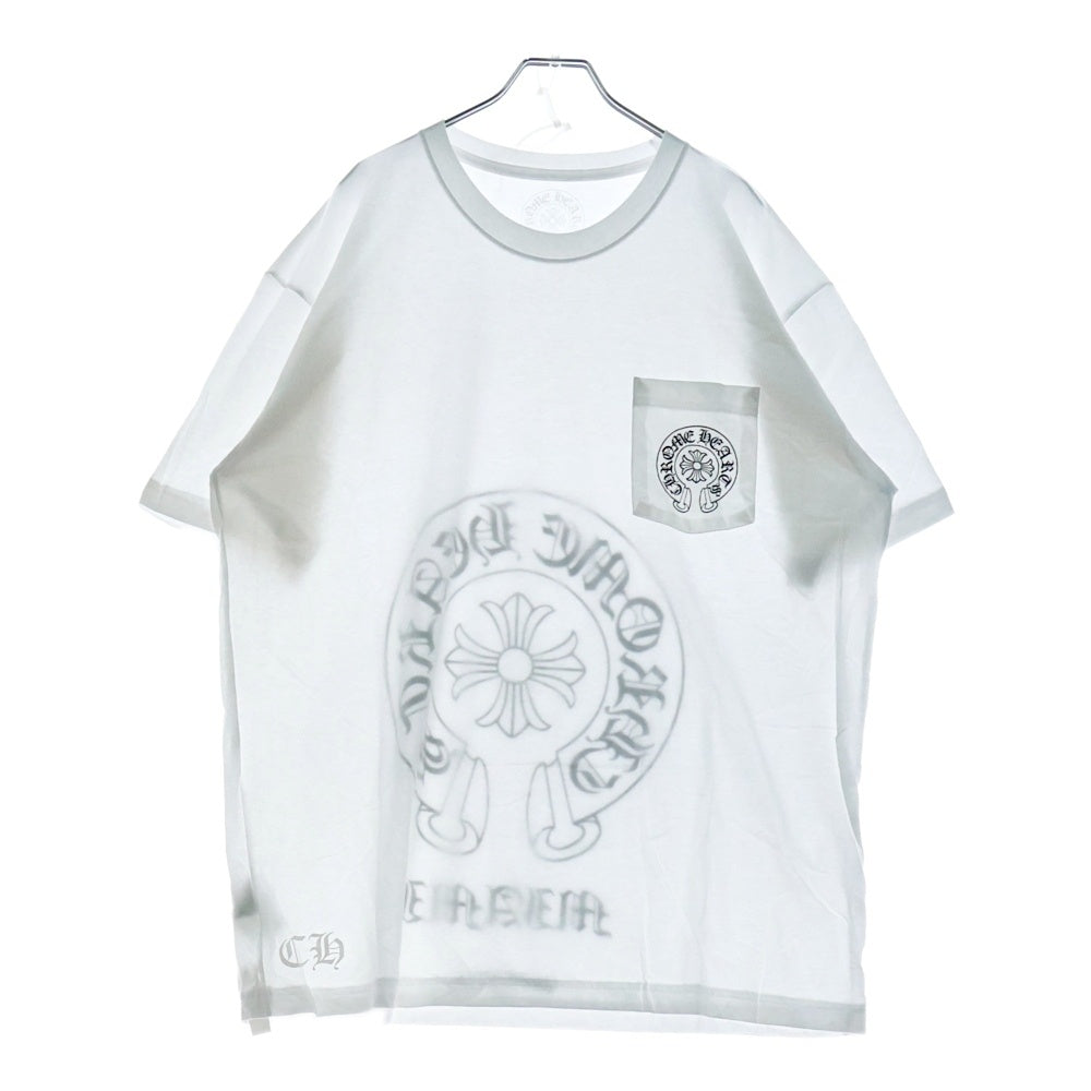 CHROME HEARTS(クロムハーツ) Miami Horseshoe S/S Tee マイアミ限定 バック ホースシュー クルーネック半袖Tシャツカットソー ホワイト