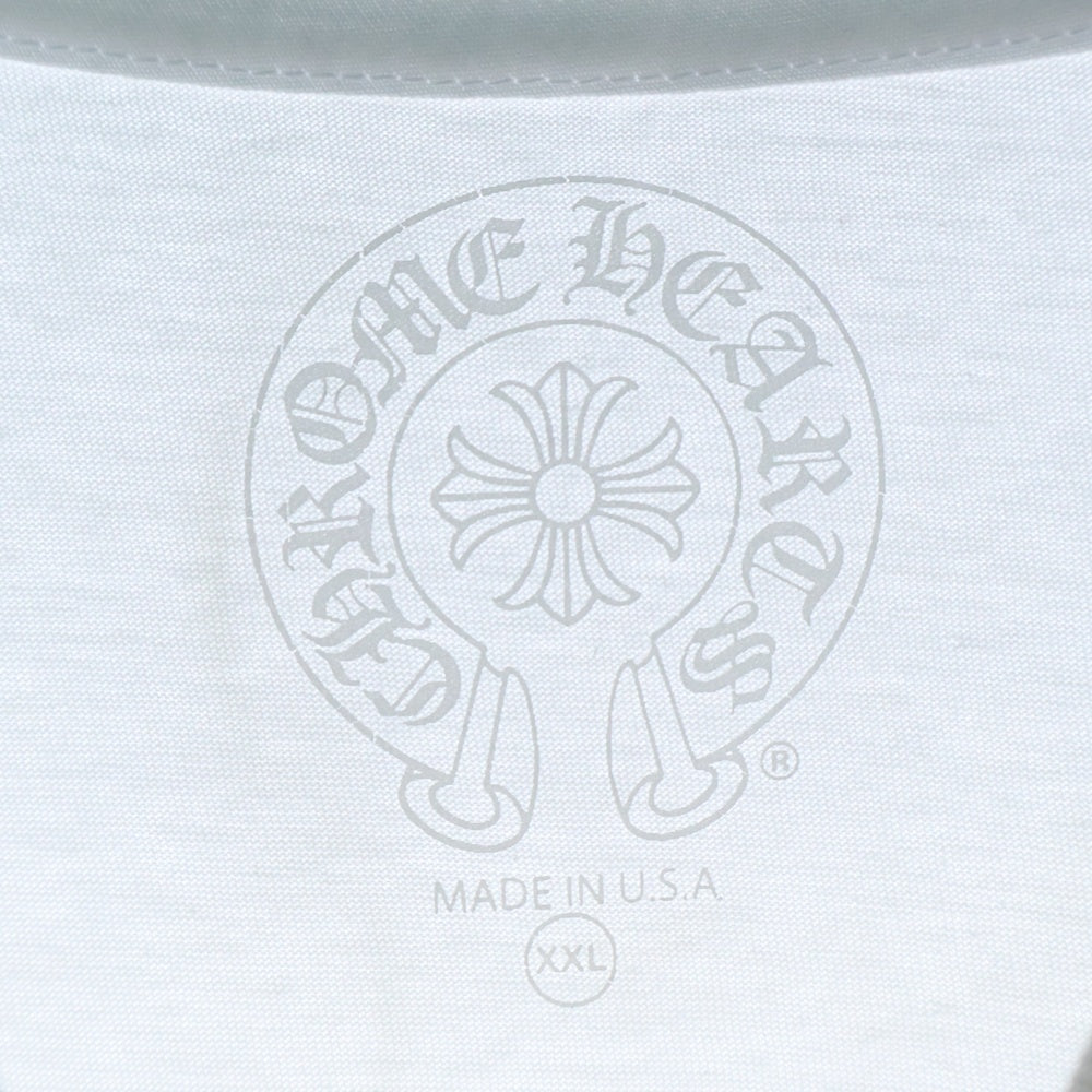 CHROME HEARTS(クロムハーツ) Miami Horseshoe S/S Tee マイアミ限定 バック ホースシュー クルーネック半袖Tシャツカットソー ホワイト
