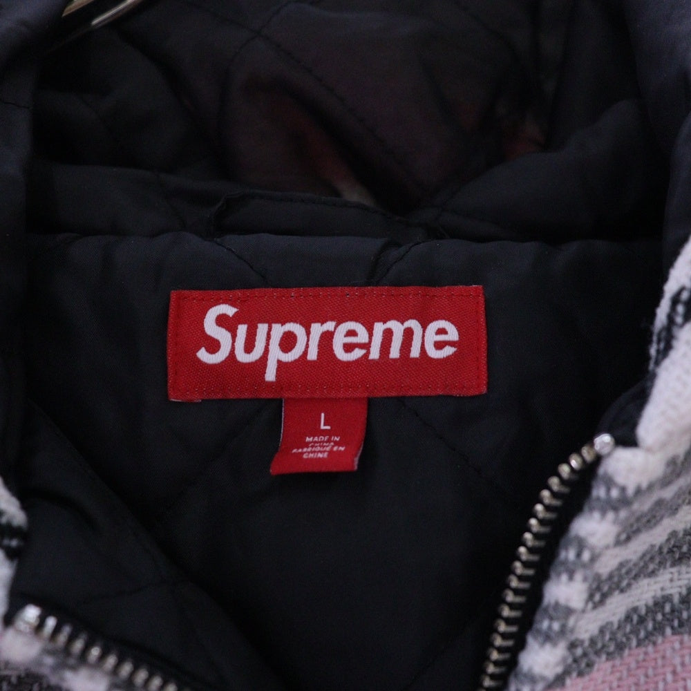 SUPREME(シュプリーム) 25SS Woven Stripe Hooded Jacket ウーブンストライプフーデッドジャケット ジップアップパーカー ピンク