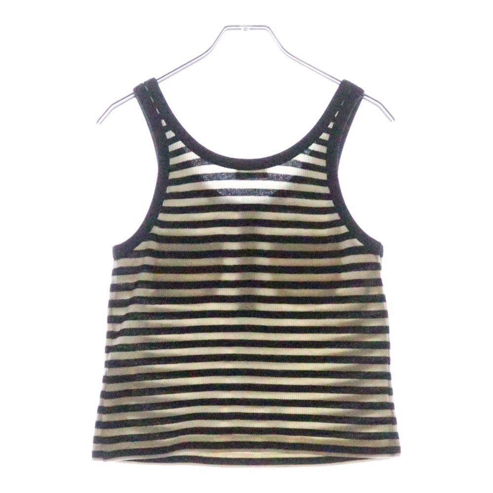 CELINE(セリーヌ) Mariniere Tank Top マリニエール リブ コットンジャージー タンクトップ ノースリーブシャツ レディース ホワイト/ブラック 2X47H136K.38AW