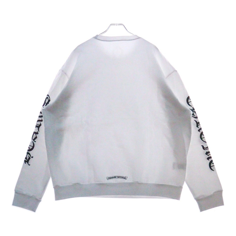 CHROME HEARTS(クロムハーツ) NECK LOGO PRINT SWEATSHIRT ネックロゴプリント クルーネックスウェット トレーナー ホワイト