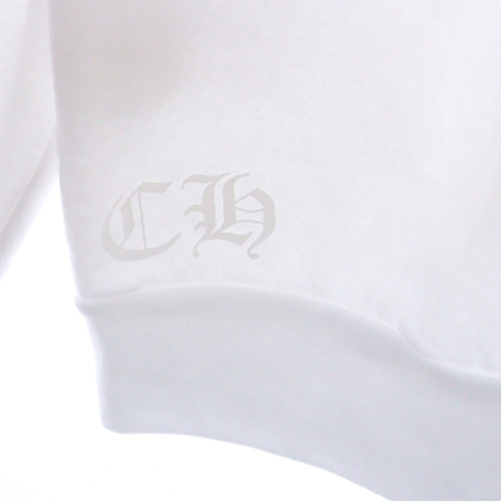 CHROME HEARTS(クロムハーツ) NECK LOGO PRINT SWEATSHIRT ネックロゴプリント クルーネックスウェット トレーナー ホワイト