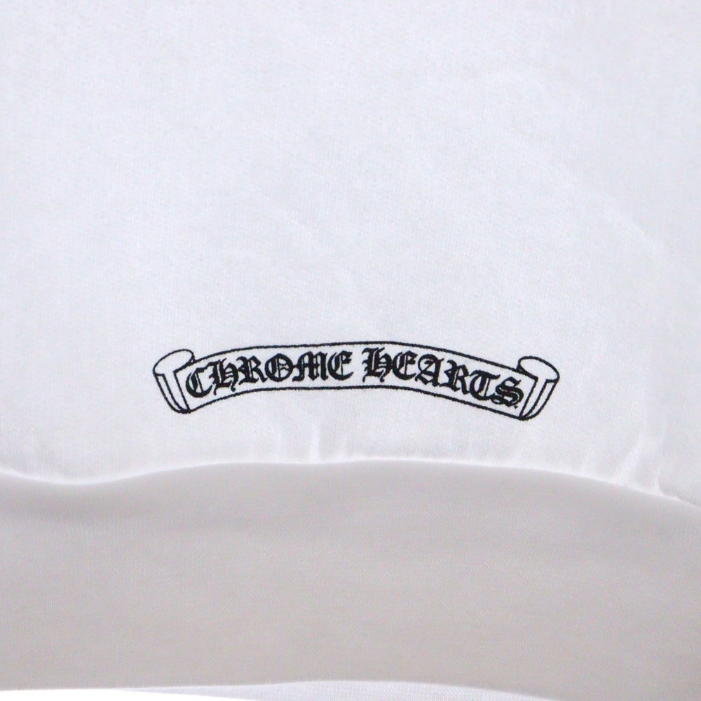 CHROME HEARTS(クロムハーツ) NECK LOGO PRINT SWEATSHIRT ネックロゴプリント クルーネックスウェット トレーナー ホワイト