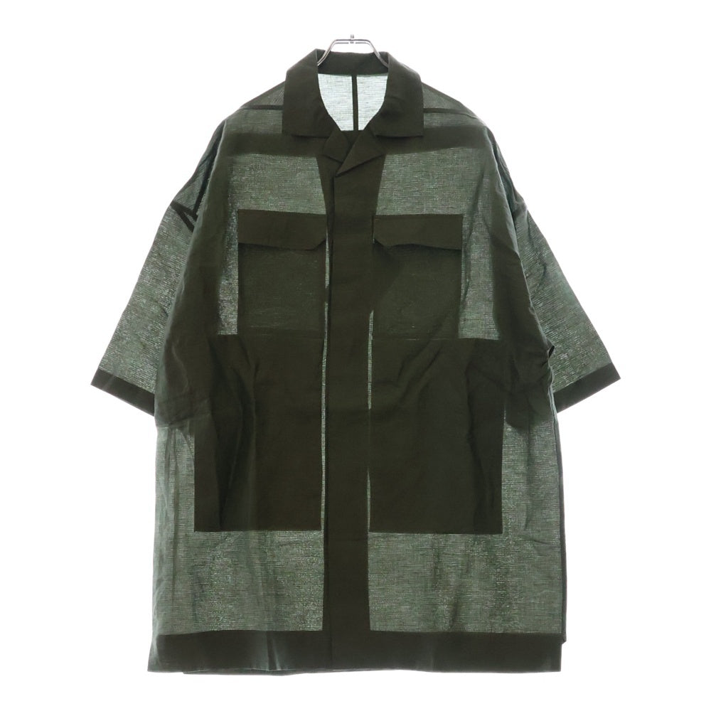 Rick Owens(リックオウエンス) 23SS MAGNUM TOMMY SHIRT マグナム トミー半袖シャツ カーキ RU01C4298 OS