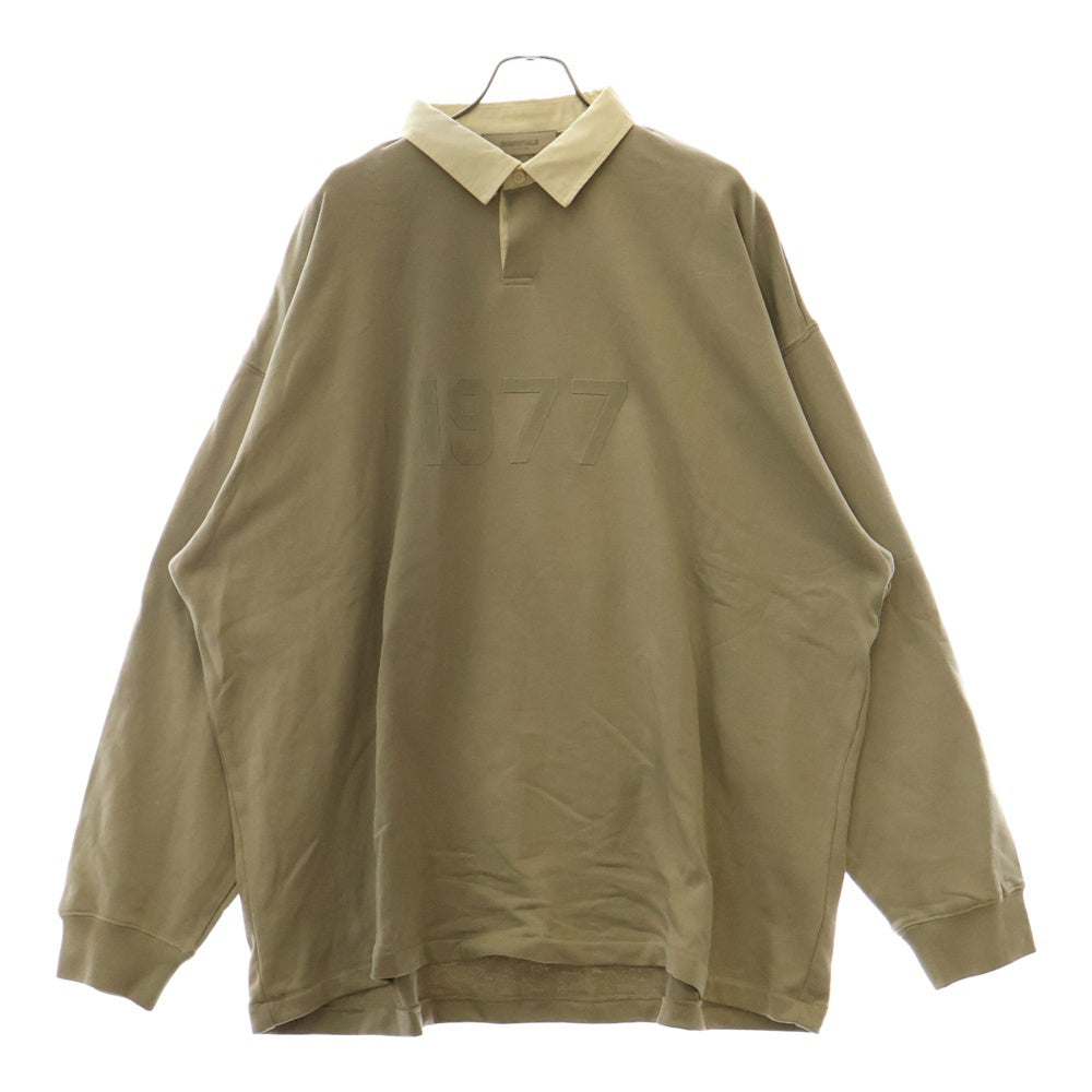 FEAR OF GOD ESSENTIALS(フィアオブゴッド エッセンシャルズ) HENLY RUGBY 1977 長袖ポロシャツ ラガーシャツ ベージュ