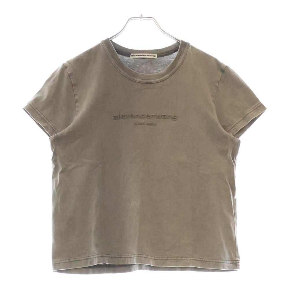 ALEXANDER WANG(アレキサンダーワン) Acid Wash Tee ウォッシュド加工 半袖Tシャツ グレー レディース