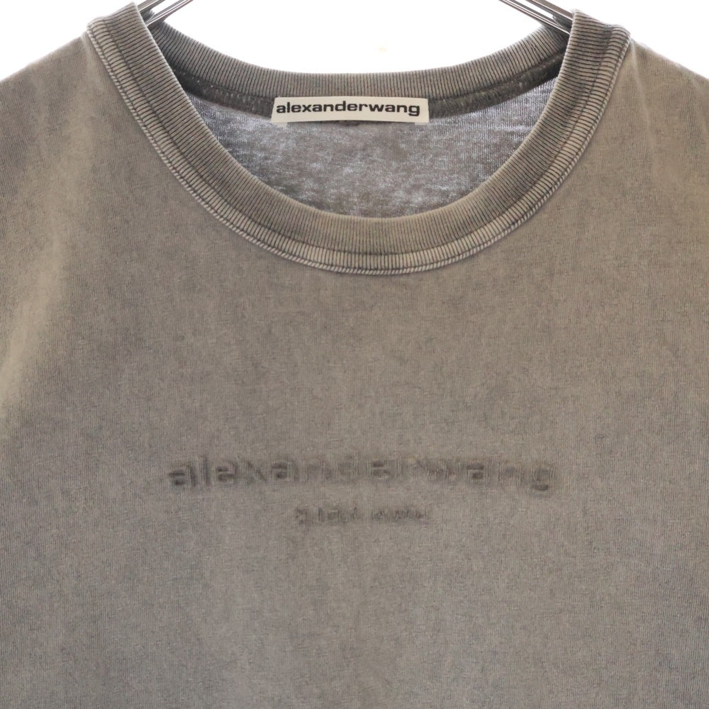 ALEXANDER WANG(アレキサンダーワン) Acid Wash Tee ウォッシュド加工 半袖Tシャツ グレー レディース