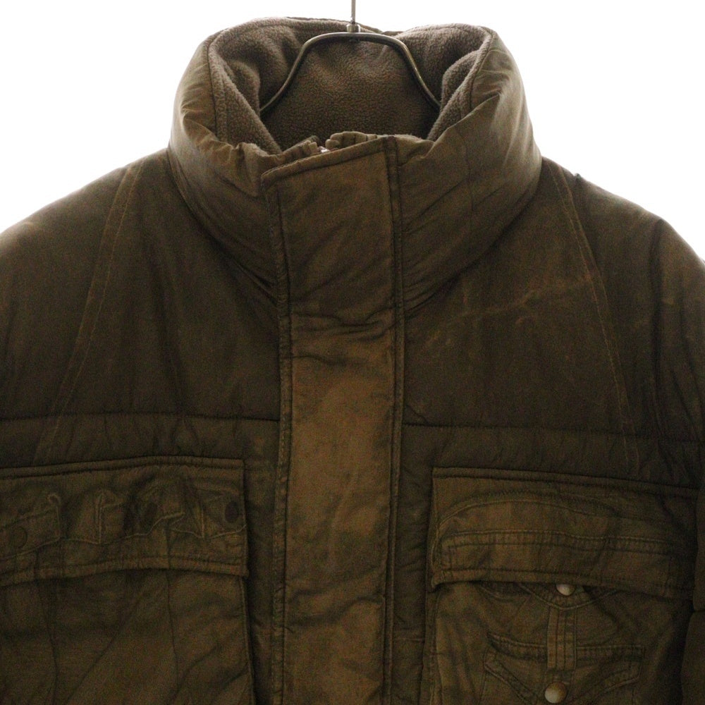 DIESEL(ディーゼル) W-ROLFFOS JACKET 転写プリントナイロンジップアップダウンジャケット A10793 ベージュ