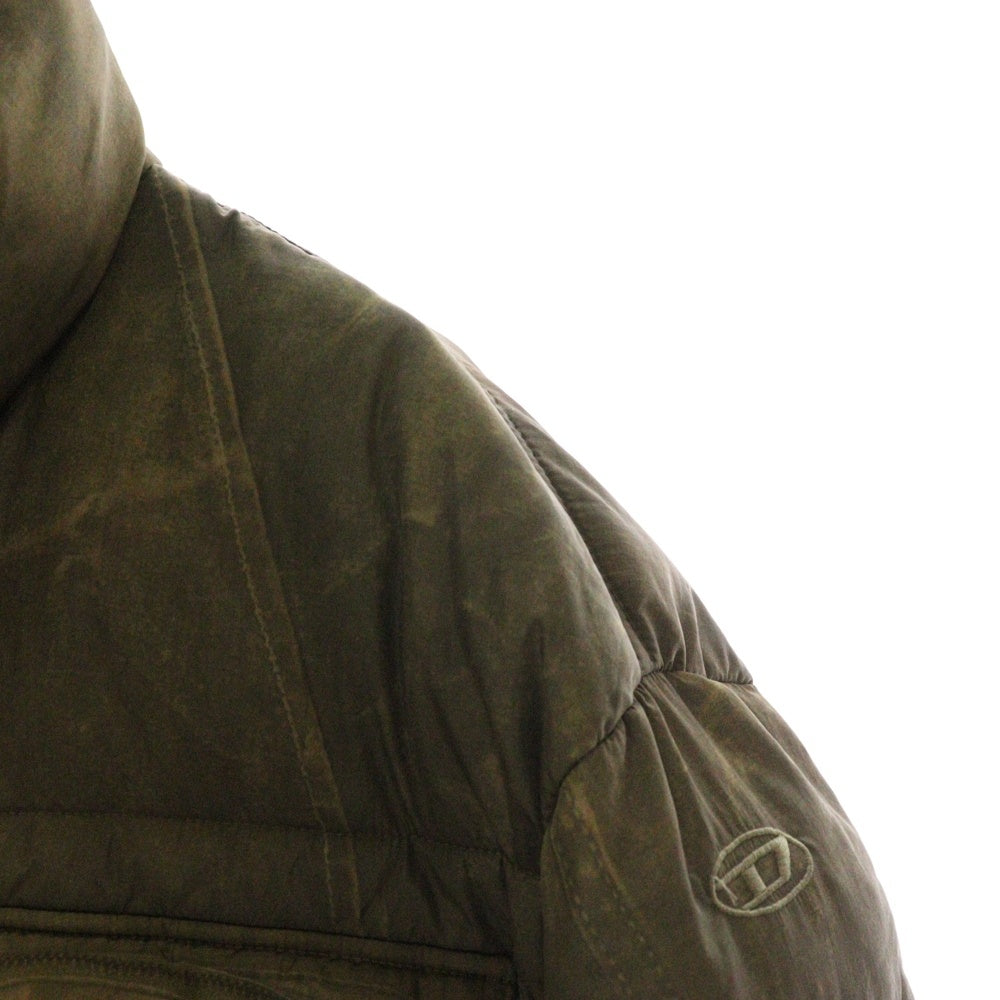 DIESEL(ディーゼル) W-ROLFFOS JACKET 転写プリントナイロンジップアップダウンジャケット A10793 ベージュ
