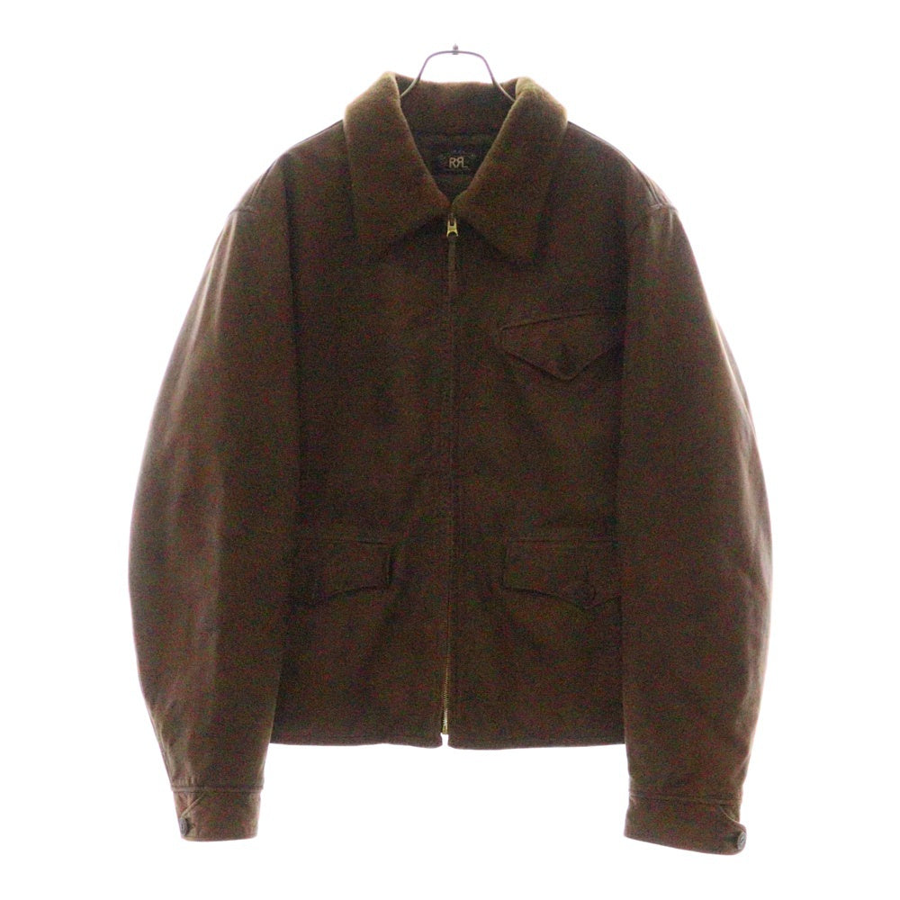 RRL(ダブルアールエル) 30s Style Leather Sports Jacket レザースポーツジャケット ボアカラージップアップジャケット 782800525001 ブラウン