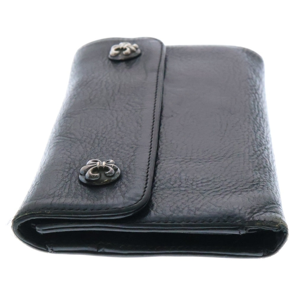クロムハーツWAVE BSフレアボタンウェーブレザーウォレット CHROME HEARTS (クロムハーツ) WAVE BSフレアボタン ウェーブ