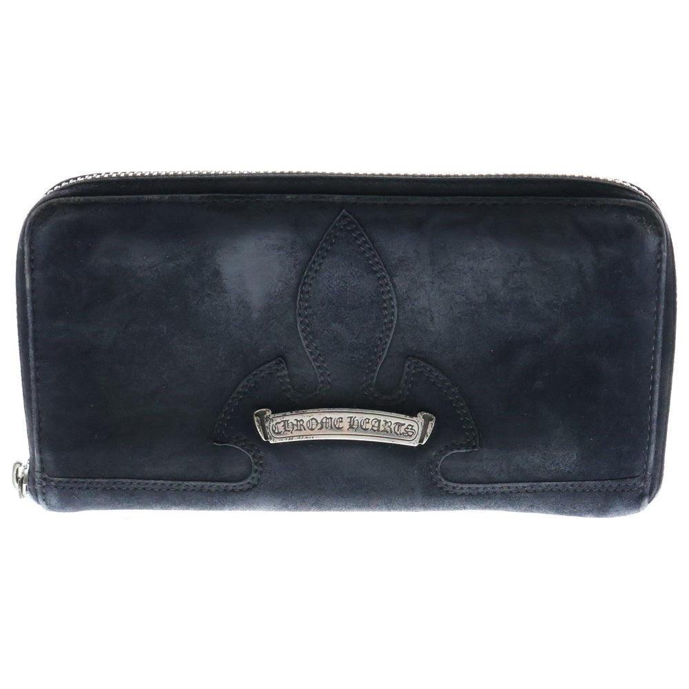 CHROME HEARTS(クロムハーツ) REC F ZIP シングルフレアニーラウンドジップレザーウォレット 財布 ブラック