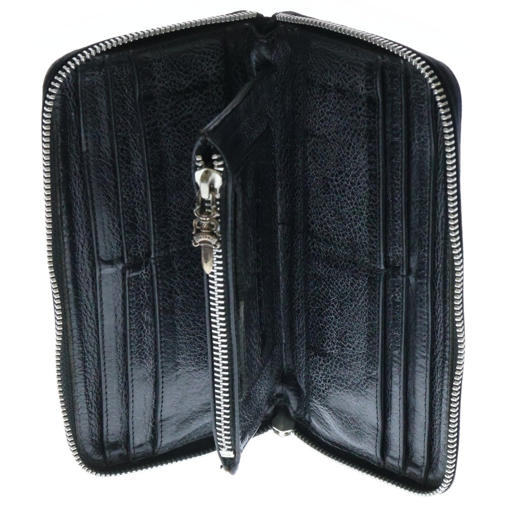 CHROME HEARTS(クロムハーツ) REC F ZIP シングルフレアニーラウンドジップレザーウォレット 財布 ブラック