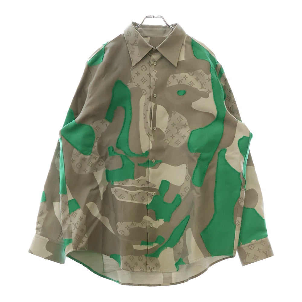 LOUIS VUITTON(ルイヴィトン) 23AW Printed Cotton Fil Coupe Over Monogram Shirt プリンテッドコットン フィルクーペオーバー シルク混 モノグラム長袖シャツ RM232 AWY HPS77W