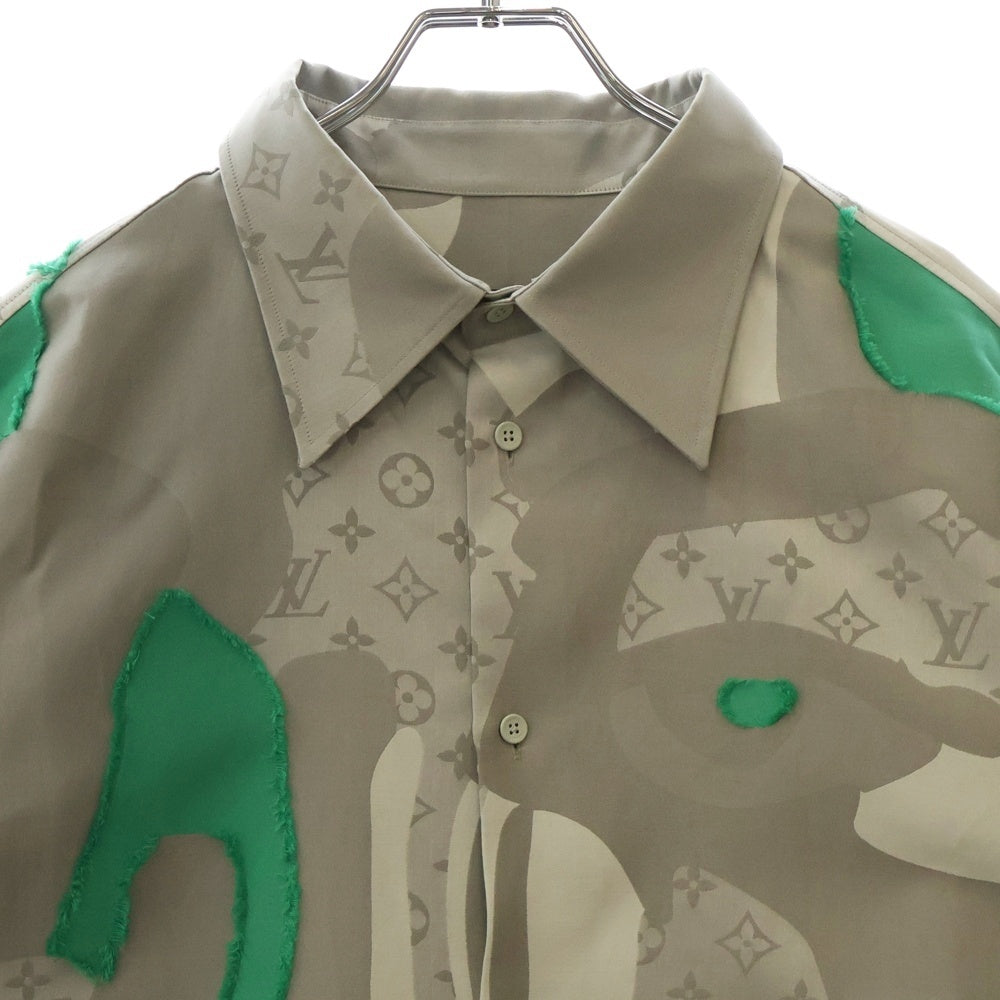 LOUIS VUITTON(ルイヴィトン) 23AW Printed Cotton Fil Coupe Over Monogram Shirt プリンテッドコットン フィルクーペオーバー シルク混 モノグラム長袖シャツ RM232 AWY HPS77W