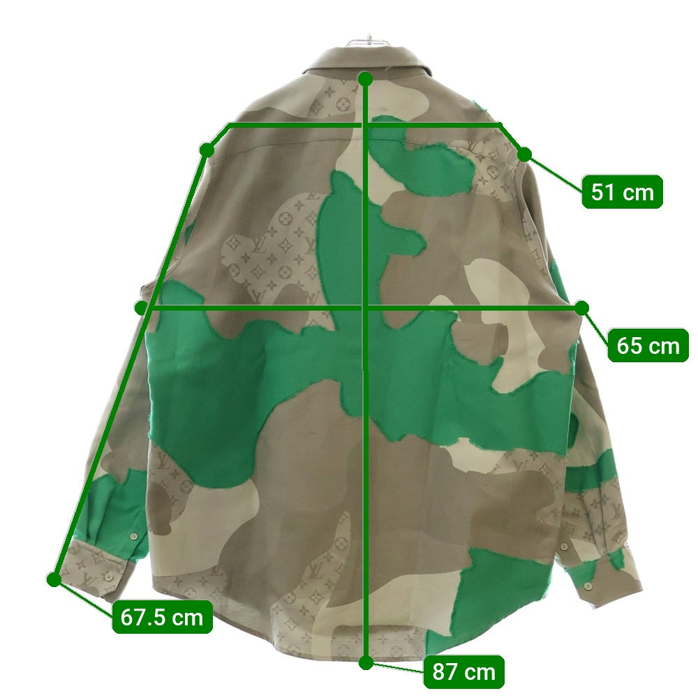 LOUIS VUITTON(ルイヴィトン) 23AW Printed Cotton Fil Coupe Over Monogram Shirt プリンテッドコットン フィルクーペオーバー シルク混 モノグラム長袖シャツ RM232 AWY HPS77W