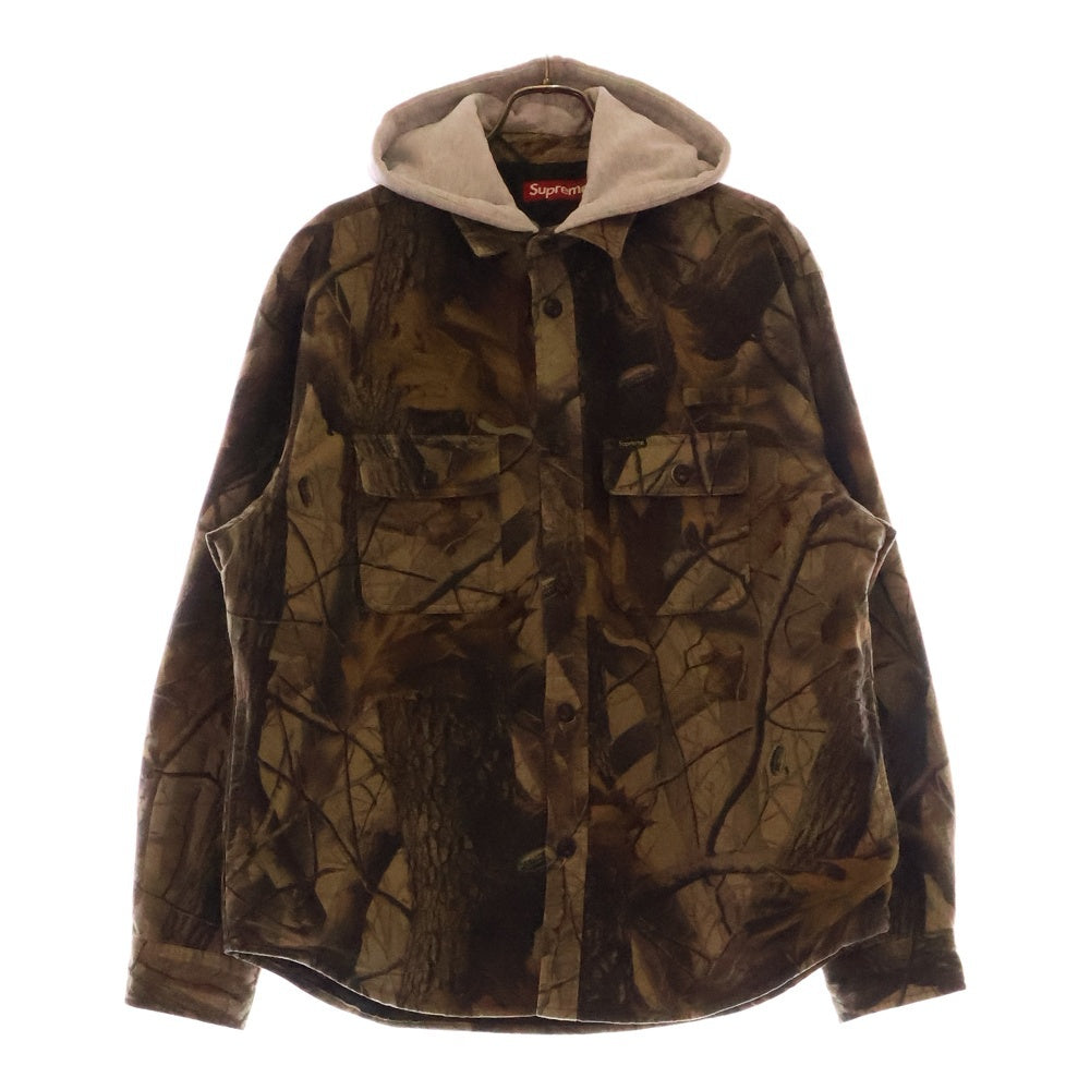 SUPREME(シュプリーム) 25SS Quilted Lined Hooded Flannel Shirt カモフラージュ オンブレチェック フーデッド フランネル シャツ フード付き長袖シャツ カーキ