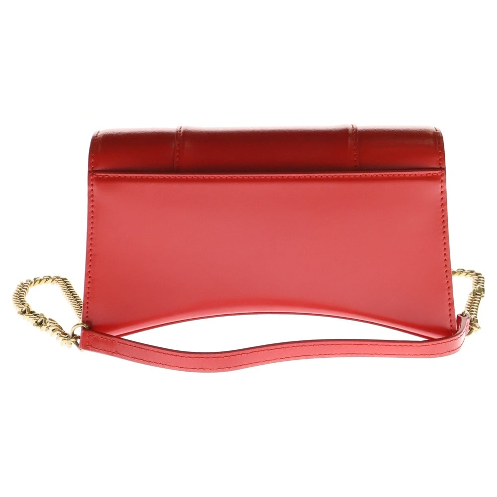 BALENCIAGA(バレンシアガ) Hourglass アワーグラス カーフスキン レザーショルダーバッグ ハンドバッグ レッド 644973