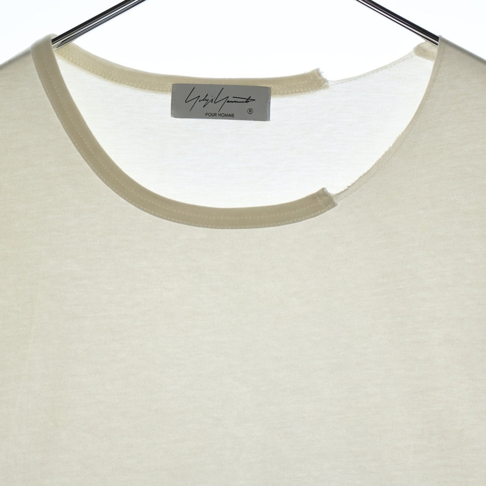 Yohji Yamamoto POUR HOMME(ヨウジヤマモト プールオム) 23AW Cotton Jersey Jumbo 半袖Tシャツ ホワイト HJ-T82-987