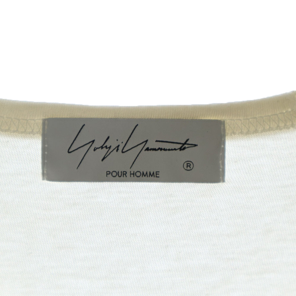 Yohji Yamamoto POUR HOMME(ヨウジヤマモト プールオム) 23AW Cotton Jersey Jumbo 半袖Tシャツ ホワイト HJ-T82-987
