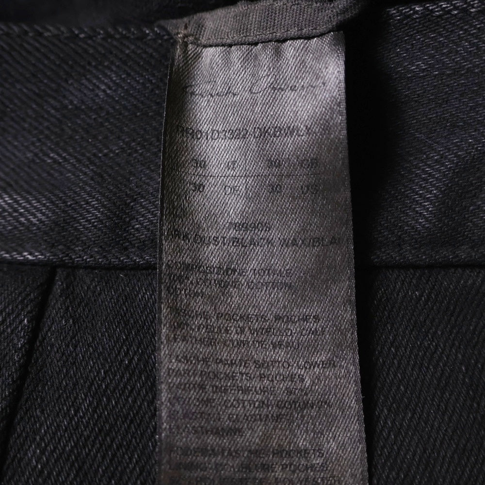 Rick Owens(リックオウエンス) 24SS STEFAN CARGO SHORTS 再構築 レザー切替 デニムハーフパンツ ショーツ グレー RR01D3322 DKBWLY