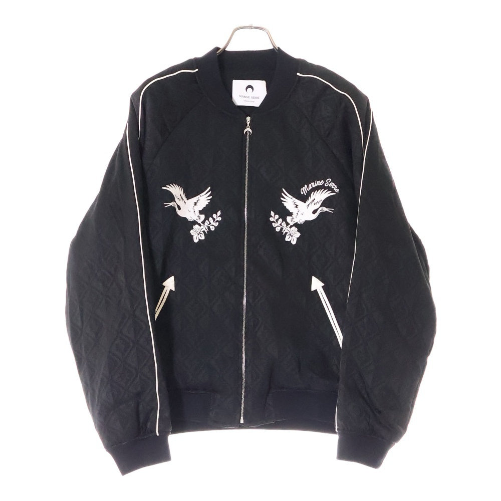 MARINE SERRE(マリーン セル) Moon Diamant Bomber Jacket 総柄ボンバージャケット ブラック