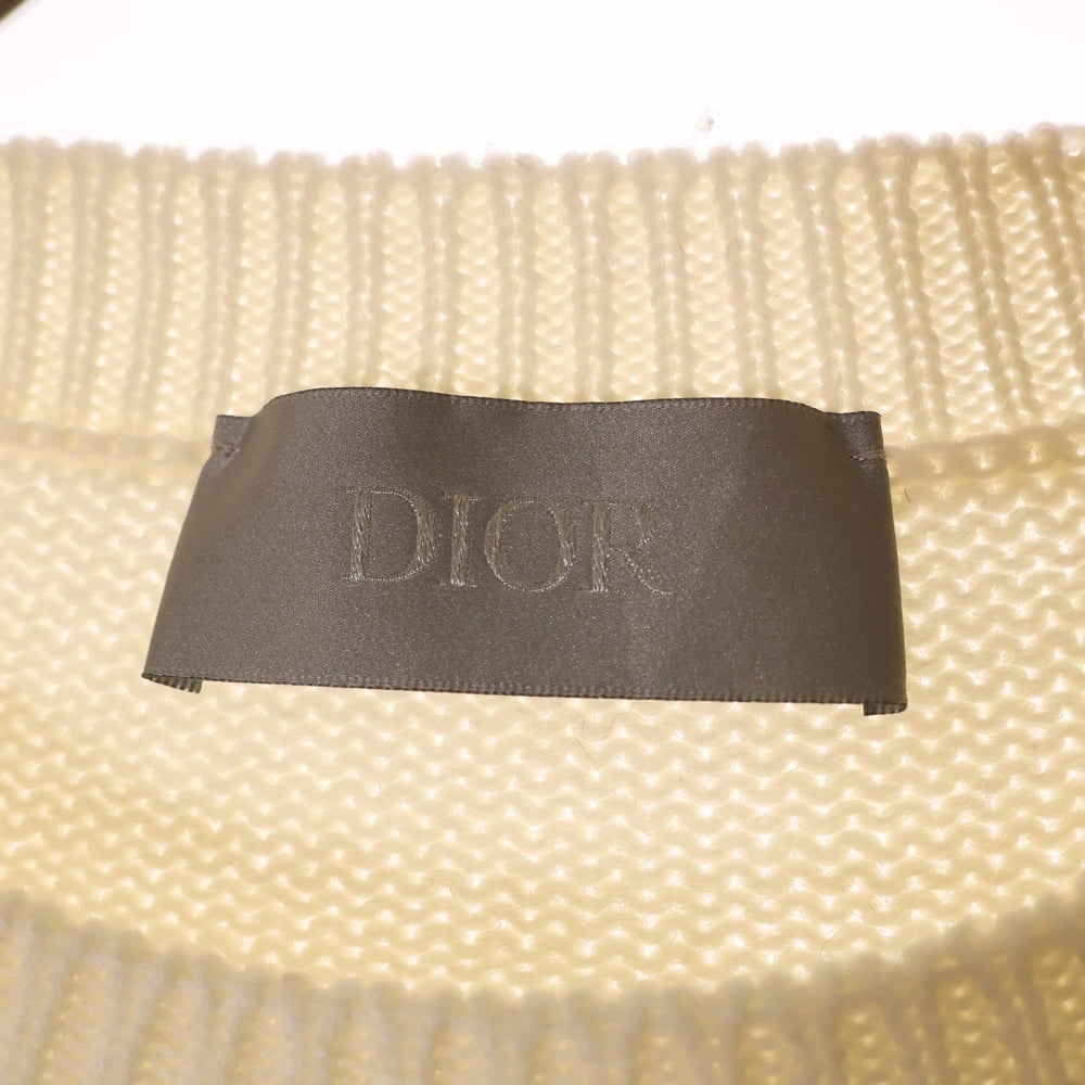 DIOR(ディオール) 22AW Knit Sweater フローラル スパンコール装飾 クルーネックニットセーター アイボリー 243M636BT463