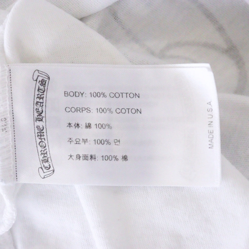 CHROME HEARTS(クロムハーツ) CH LS T-SHIRT LTD MALIBU マリブ限定 バックホースシュー アームフローラルプリント 長袖Tシャツ ロンT ホワイト