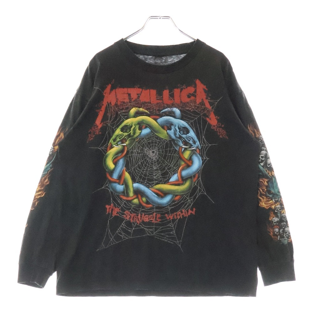 VINTAGE(ヴィンテージ) 90S METALLICA THE STRUGGLE WITHIN メタリカ ザ ストラグル ウィズイン 両面プリント 長袖Tシャツ ロンT カットソー ブラック