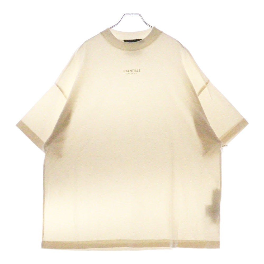 FEAR OF GOD ESSENTIALS(フィアオブゴッド エッセンシャルズ) S/S T-SHIRT フロントラバーロゴ 半袖Tシャツ アイボリー