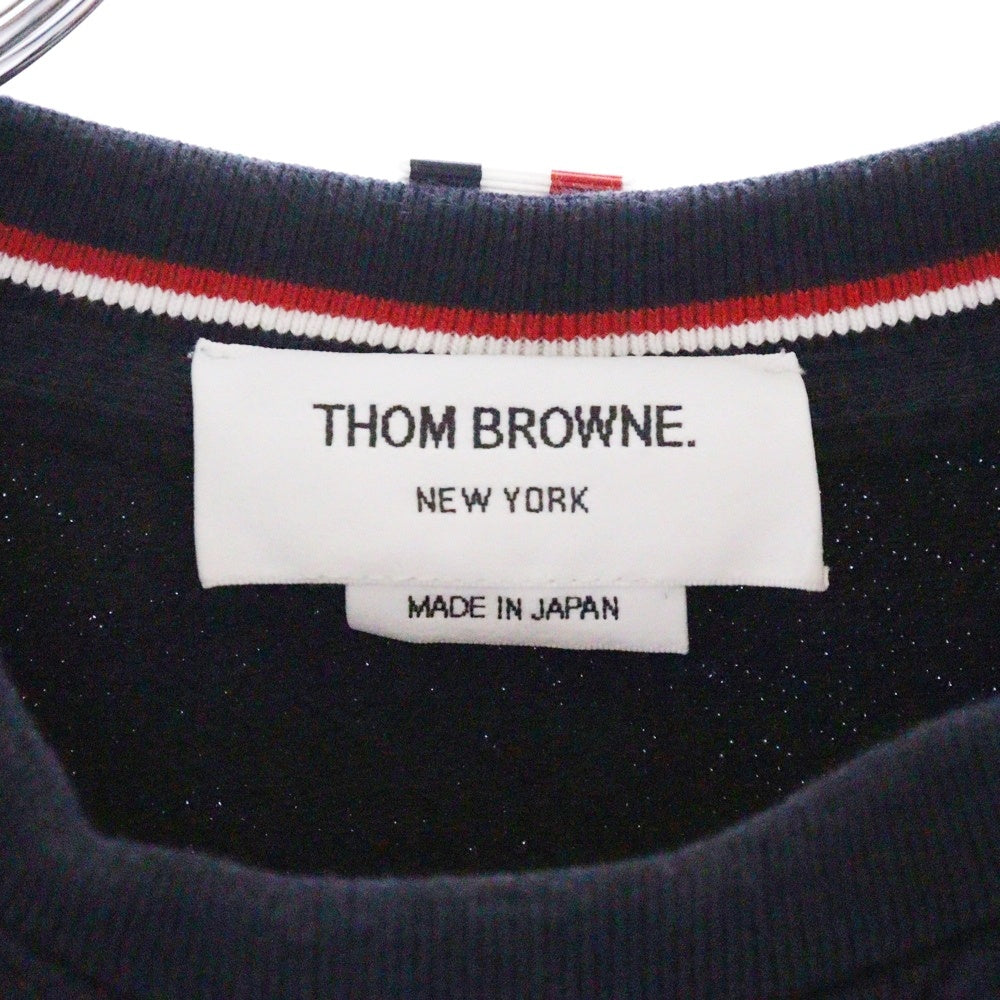 THOM BROWNE(トムブラウン) 4Bar Classic Sweatshirt クルーネックスウェットトレーナー ネイビー MJT021H-00535461