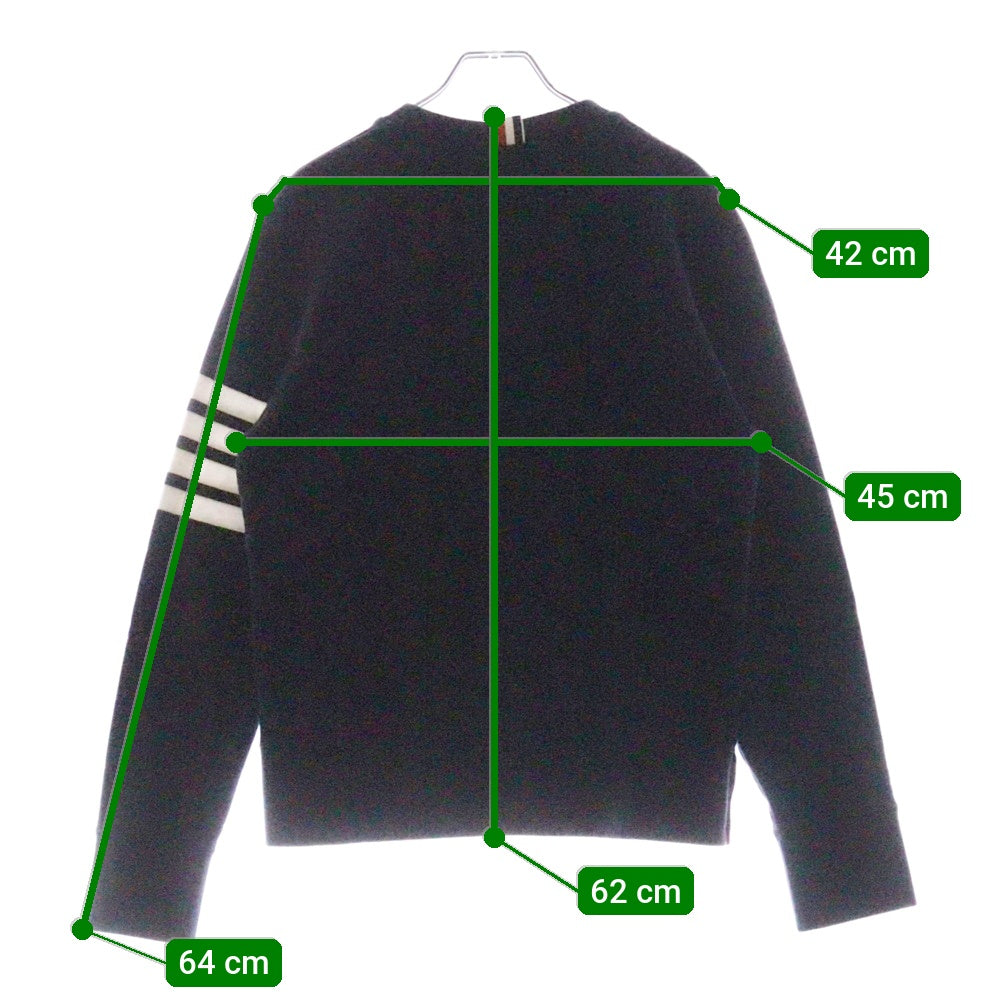 THOM BROWNE(トムブラウン) 4Bar Classic Sweatshirt クルーネックスウェットトレーナー ネイビー MJT021H-00535461
