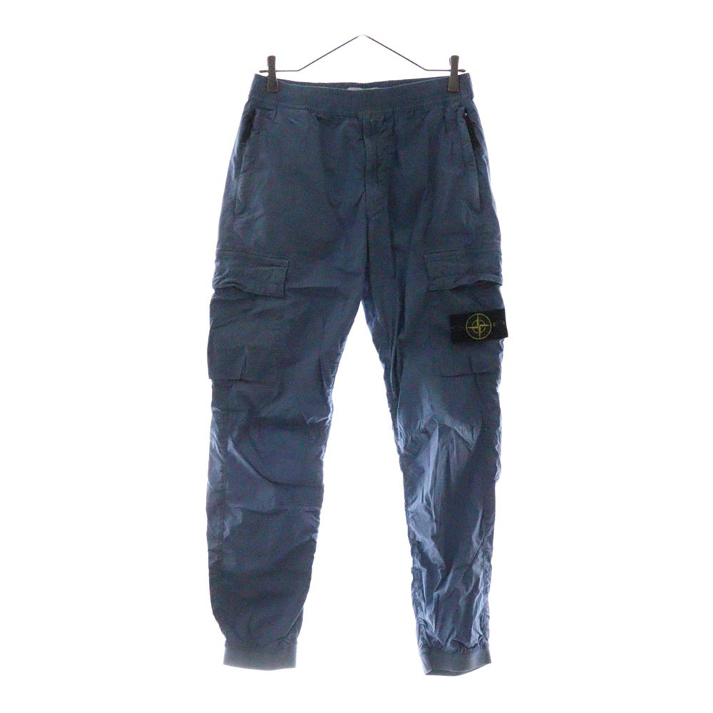 STONE ISLAND(ストーンアイランド) RE-T Garmentdyed Stretch Pants ロゴワッペンカーゴパンツ ブルー 761531303