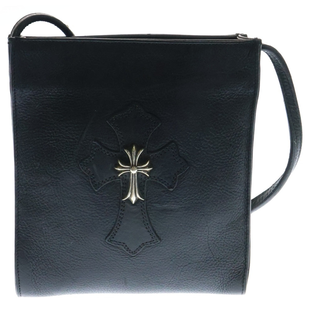 CHROME HEARTS(クロムハーツ) SQ PKT CH CROSS スクエアポケットCHクロス スモールCHクロス付きレザーショルダーバッグ